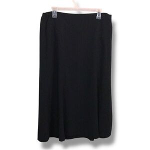 Vintage Size 12 Requirements Black Classic Skirt Elastic Waist Below The Knee
